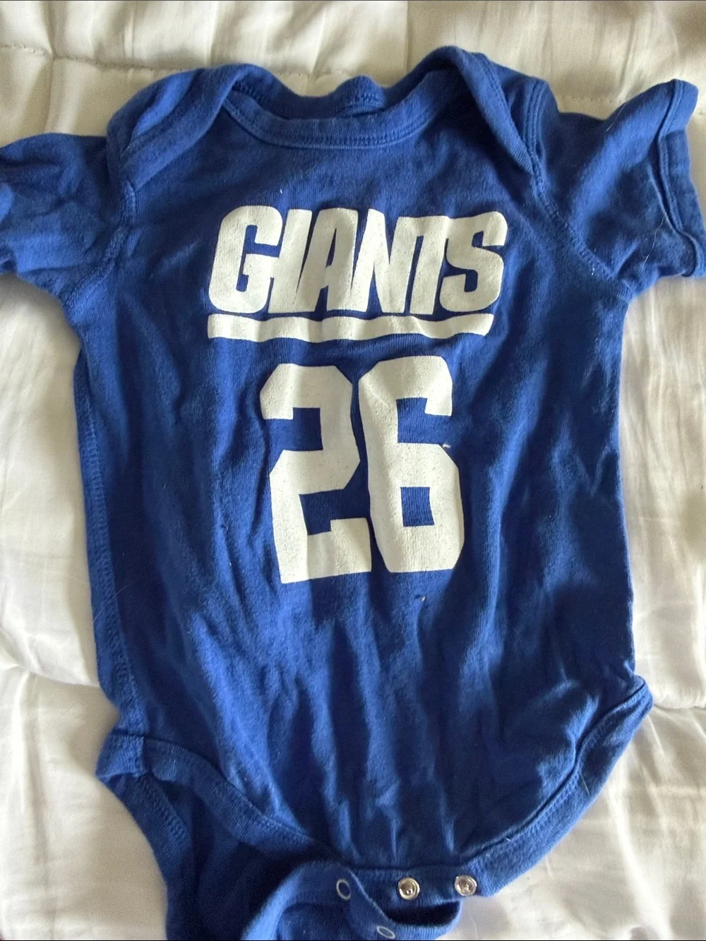 Infant Blue NY Giants Football Bodysuits - 3-6 mos. 6-9 mos.